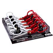 SCISSORS DRESSMAKERS 22CM/8.5IN 10PC DISPLAY, RED OR WHITE HANDLE - KNIFE EDGE S/S